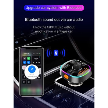 Transmiter FM MP3 z bluetooth 5.0 + czytnik kart pamieci + 2xUSB QC3.0 BC52L