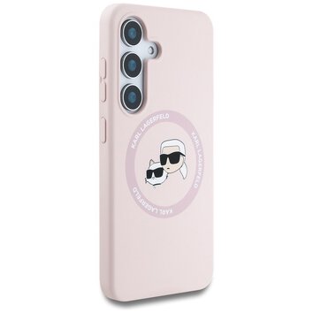 KARL LAGERFELD futerał do SAMSUNG S25 KLHMS25SSKCHTCP (Magnetic Silicone Double Heads) różowy