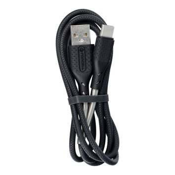 FORCELL Carbon kabel USB do Typ C QC3.0 3A CB-02B czarny 1 metr