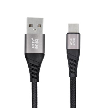 Kabel Blue Star z oplotem ze zczem USB A do USB C 3A
