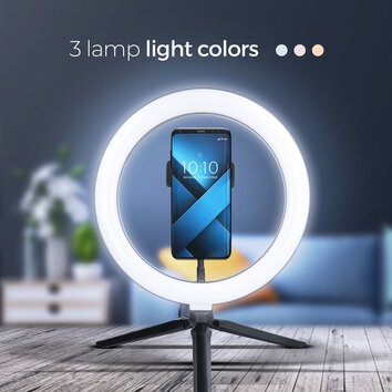 Lampa LED Ring Stream RGB pierścieniowa 10 cali z uchwytem na telefon