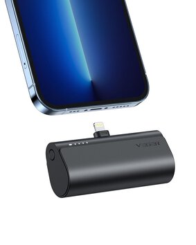 VEGER powerbank 5 000 mAh z wbudowanym zczem Lightning PD QC3.0 3A 20W PlugOn (W0556L) czarny