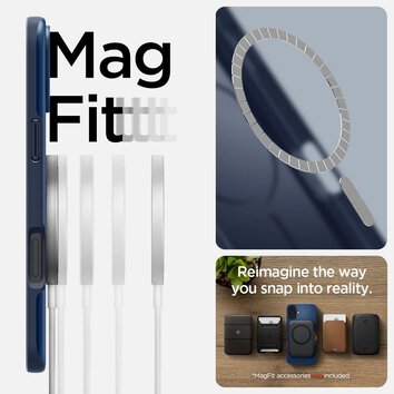 SPIGEN futerał THIN FIT MAG kompatybilny z MagSafe do IPHONE 16 navy blue