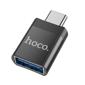 HOCO adapter OTG ze złącza Typ C do USB A (żeński) UA17 czarny
