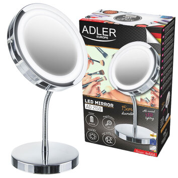 Adler AD 2159 Lusterko LED  z podświetleniem stojące na nóżce kosmetyczne do makijażu powiększające