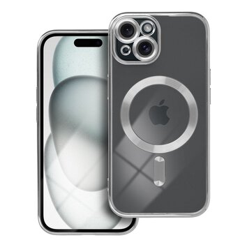 Futera Electro Mag Cover kompatybilny z MagSafe do IPHONE 15 srebrny
