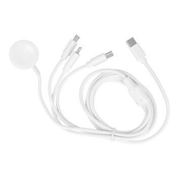 Kabel Typ C 4w1 do iPhone Lightning 8-pin + Typ C + Micro + Apple Watch 3W 1A C3186 biały