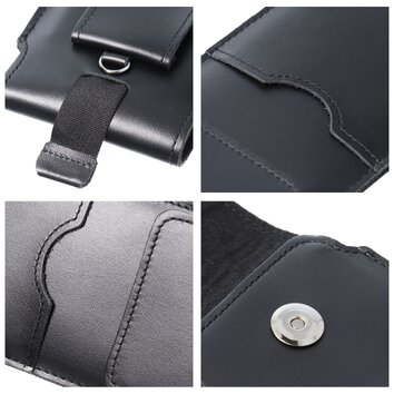 Skrzana uniwersalna wsuwka z klapk - ROYAL / czarny - Rozmiar 2XL - IPHONE 6 PLUS / SAMSUNG A52 / XIAOMI REDMI NOTE 10