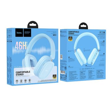 HOCO suchawki bezprzewodowe bluetooth nagowne W51 niebieskie