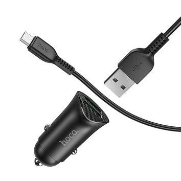 HOCO ładowarka samochodowa 2 x USB QC3.0 18W + kabel Micro USB Farsighted Z39 czarna