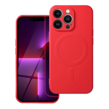 Futerał SILICONE MAG COVER kompatybilny z MagSafe do IPHONE 16 Pro Max czerwony
