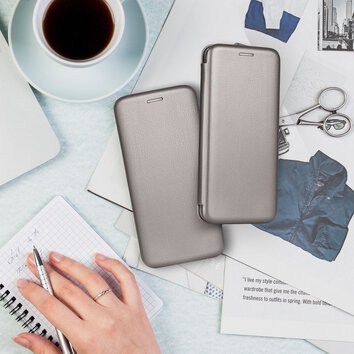 Kabura Book Elegance do SAMSUNG A14 4G / A14 5G stalowy