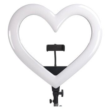 Lampa LED Ring / Heart Stream RGB pierścieniowa 12 cali FULL COLOR z uchwytem na telefon + statyw JM33-13