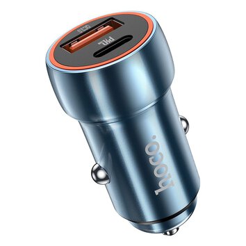 HOCO adowarka samochodowa USB A + Typ C PD QC3.0 3A 20W Z46A niebieska