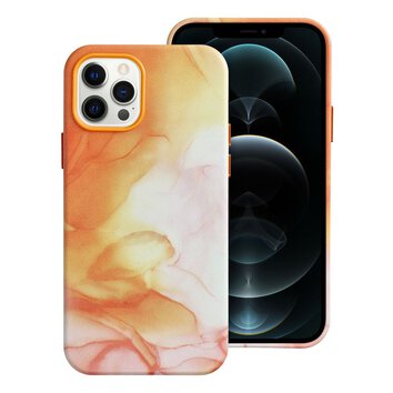 Leather Mag Cover kompatybilne z MagSafe do IPHONE 12 PRO orange splash