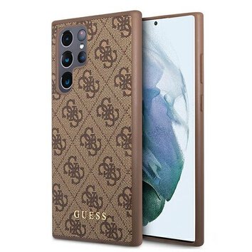Oryginalne Etui GUESS Hardcase GUHCS22LG4GFBR do Samsung S22 Ultra (4G Metal Gold Logo / brzowy)