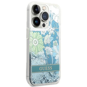 Oryginalne Etui GUESS Hardcase GUHCP14LLFLSN do iPhone 14 PRO (Liqide Glitter Flower / zielony)