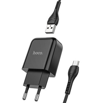 HOCO ładowarka sieciowa USB + kabel Micro 2.1A N2 Vigour czarna.