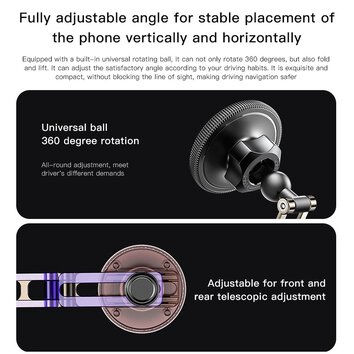 FORCELL F-Grip IronSecure uchwyt samochodowy do szyby/deski kompatybilny z MagSafe czarny