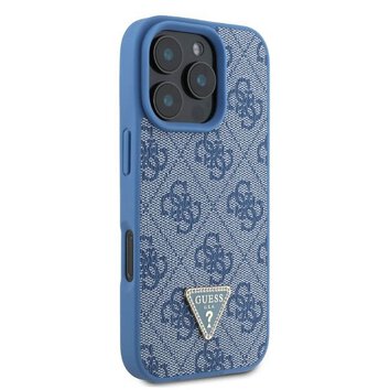 GUESS futerał do IPHONE 16 Pro GUHCP16LP4TDPB (PU Leather 4G Triangle Strass) niebieski