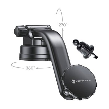 FORCELL F-Grip MagLuxe uchwyt samochodowy do szyby/deski/kratki magnetyczny czarny