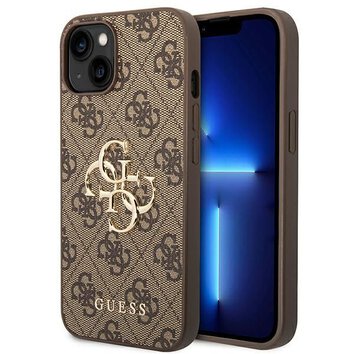 GUESS futera do IPHONE 13 / 14 / 15 GUHCP14S4GMGBR (4G Big Metal Logo) brzowy