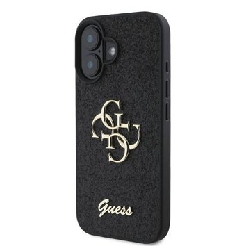 GUESS futerał do IPHONE 16 GUHCP16SHG4SGK (Fixed Glitter Big 4G) czarny