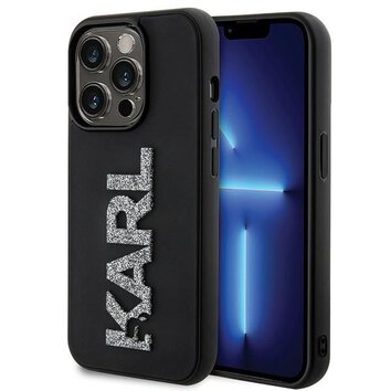 Oryginalne Etui KARL LAGERFELD Hardcase KLHCP15X3DMBKCK do iPhone 15 PRO MAX (3D Logo Glitter / czarny)