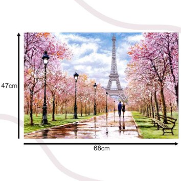 CASTORLAND Puzzle układanka 1000 elementów Romantic Walk In Paris Romantyczny spacer w Paryżu 68x47cm