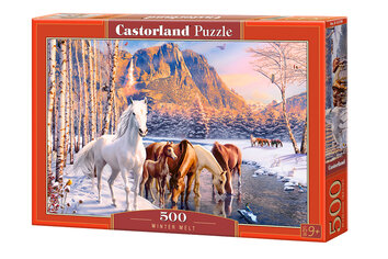 CASTORLAND Puzzle układanka 500 elementów Winter Melt - Konie zimowy krajobraz 9+