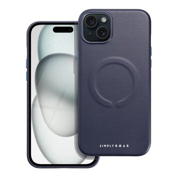 Futera Roar Leather Mag Case kompatybilny z MagSafe - do iPhone 15 Plus Granatowy