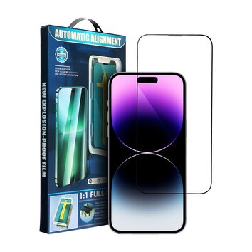 5D Full Glue Tempered Glass - do iPhone 15 Plus czarny + aplikator