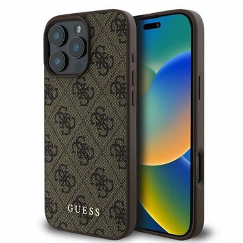 GUESS futerał do IPHONE 16 Pro GUHCP16LG4GFBR (PU 4G Classic) brązowy