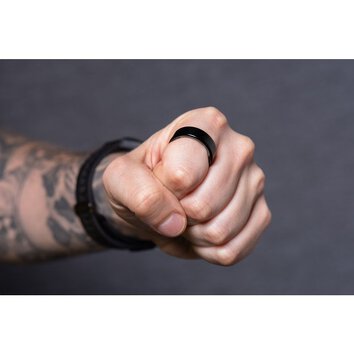 Smart Ring R11M- inteligentny pierścień ze stali ze stacją ładującą rozmiar 7 (17,3mm) czarny