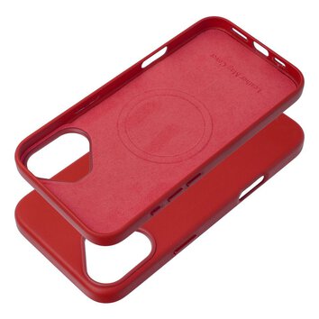 Futerał LEATHER MAG COVER kompatybilny z MagSafe do IPHONE 16 Plus czerwony