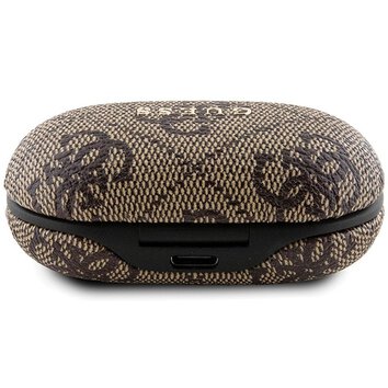 GUESS słuchawki bezprzewodowe bluetooth + stacja dokująca TWS ENC GUTWSP4EGW (4G Metal) brązowe