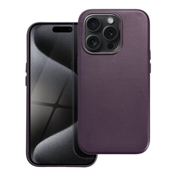Leather Mag Cover kompatybilne z MagSafe do IPHONE 15 PRO ciemny fioletowy