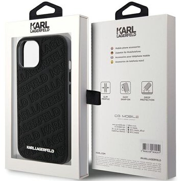Oryginalne Etui KARL LAGERFELD Hardcase KLHCP15SPQKPMK do iPhone 15 (Quilted Pattern  / czarny)