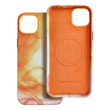 Leather Mag Cover kompatybilne z MagSafe do IPHONE 14 PLUS orange splash