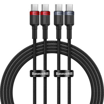 BASEUS kabel Typ C do Typ C PD 5A 100W Cafule P10318306003-00 2 sztuki 2 m czarno czerwony i czarno szary