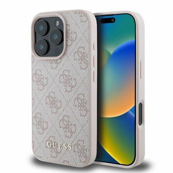 GUESS futerał do IPHONE 16 Pro GUHCP16LG4GFPI (PU 4G Classic) różowy