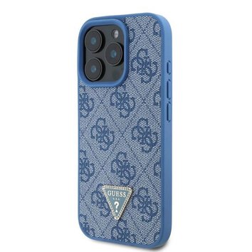 GUESS futerał do IPHONE 16 Pro GUHCP16LP4TDPB (PU Leather 4G Triangle Strass) niebieski