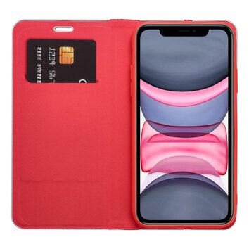 Kabura LUNA Book Carbon do IPHONE 11 czerwony
