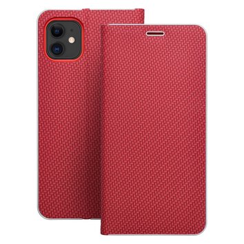Kabura LUNA Book Carbon do IPHONE 11 czerwony