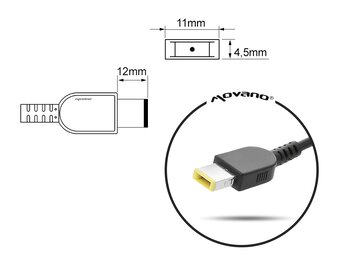 Przewód do zasilacza / ładowarki Lenovo (prostokątny 11.0x4.5 pin - Yoga) - 300W