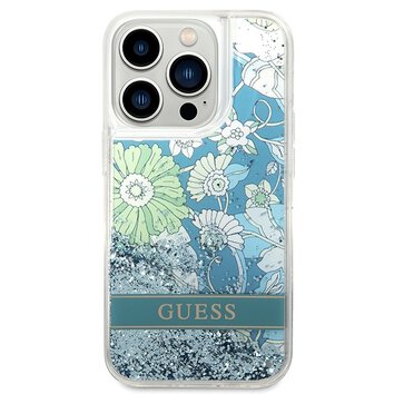 Oryginalne Etui GUESS Hardcase GUHCP14LLFLSN do iPhone 14 PRO (Liqide Glitter Flower / zielony)