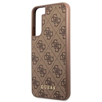 Oryginalne Etui GUESS Hardcase GUHCS22SG4GFBR do Samsung S22 (4G Metal Gold Logo / brzowy)