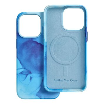Leather Mag Cover kompatybilne z MagSafe do IPHONE 13 PRO blue splash