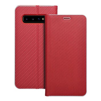 Kabura LUNA Book Carbon do SAMSUNG S10 czerwony