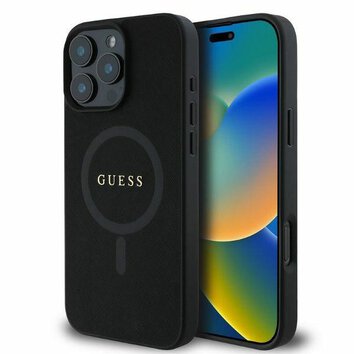 GUESS futerał do IPHONE 16 Pro kompatybilny z MagSafe GUHMP16LPSAHMCK (PU Saffiano Classic Logo) czarny